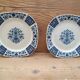 Pair of plates on presentation legs, terre de Fer Gien