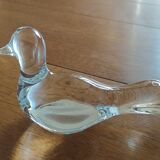 Pigeon bird paperweight signed Baccarat crystal