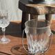 Small glass ice bucket with ladle H13.5