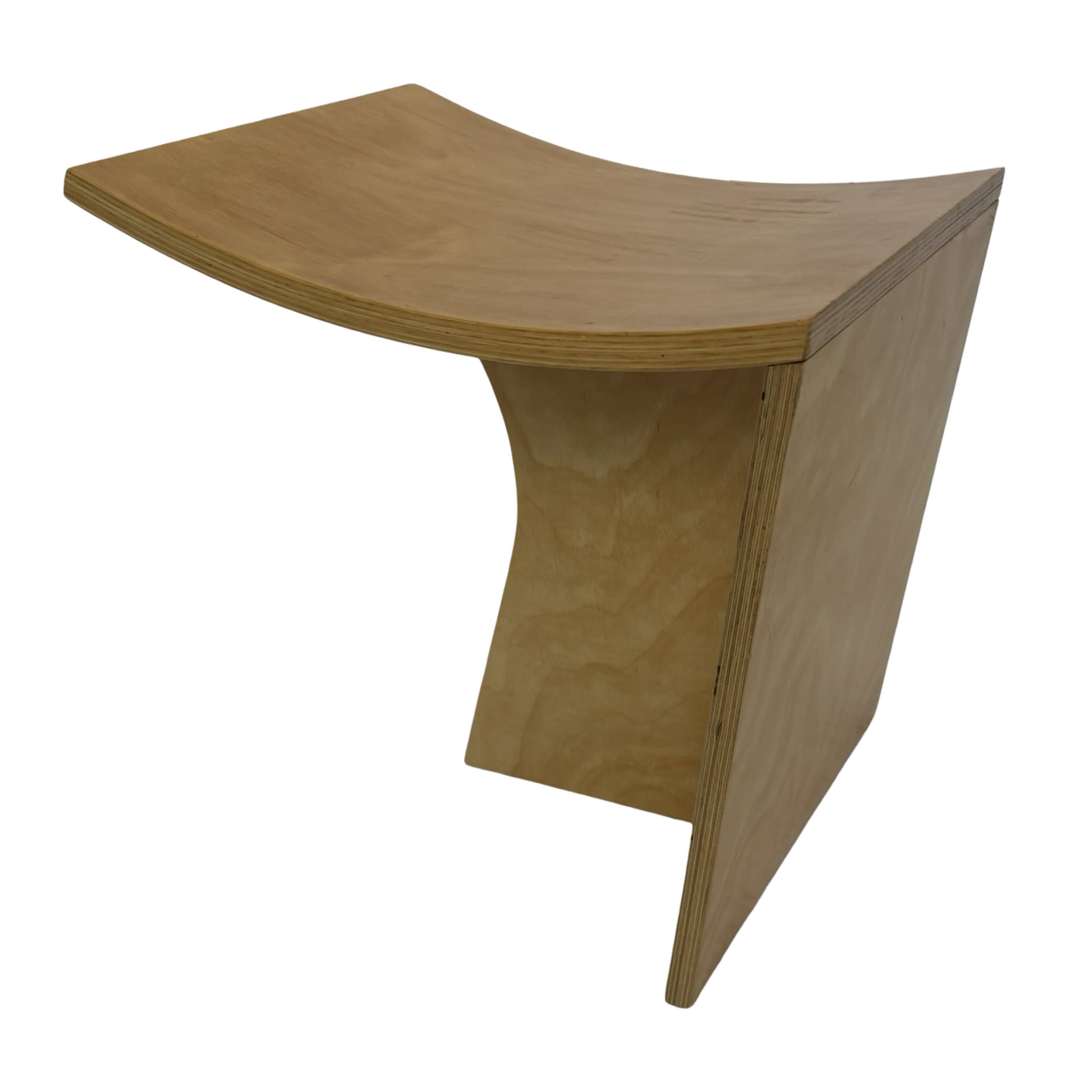 Vintage side table 80s curved plywood minimalist design