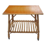 Wheeled rattan dessert trolley