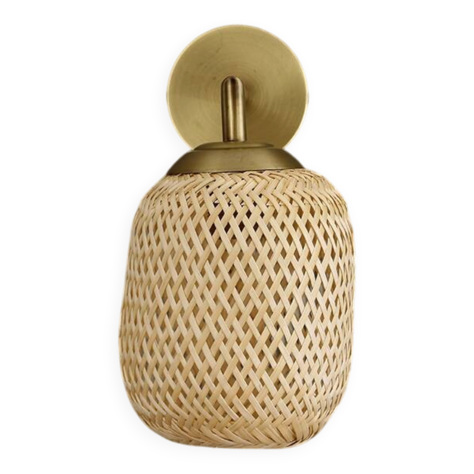Handmade Gold Rattan Sconce Lamp 16x19Cm