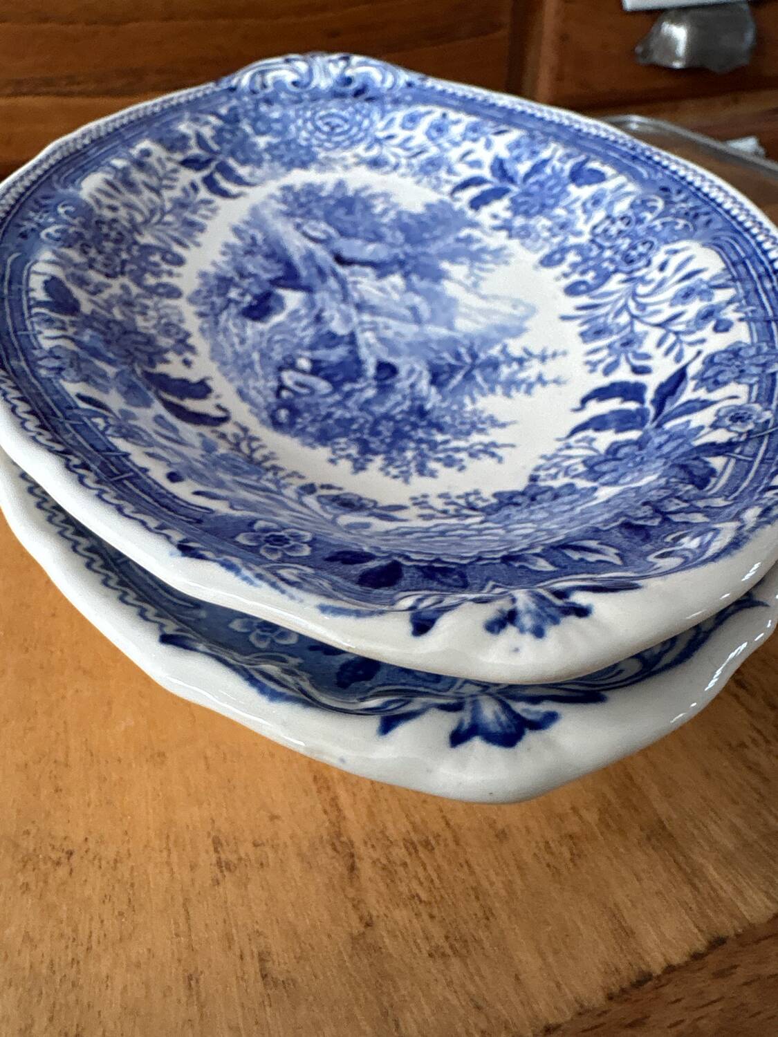 Set of 2 Villeroy and Boch Burgenland blue serving dishes.
