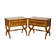 Paire de buffets vintage néoclassique en bois de ronce de chêne