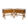 Paire de buffets vintage néoclassique en bois de ronce de chêne