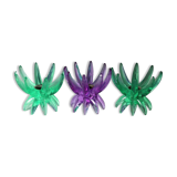 Bougeoirs Friedel Lotus Lucite allemagne 1960 x3
