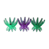 Friedel Lotus Lucite candle holders Germany 1960 x3