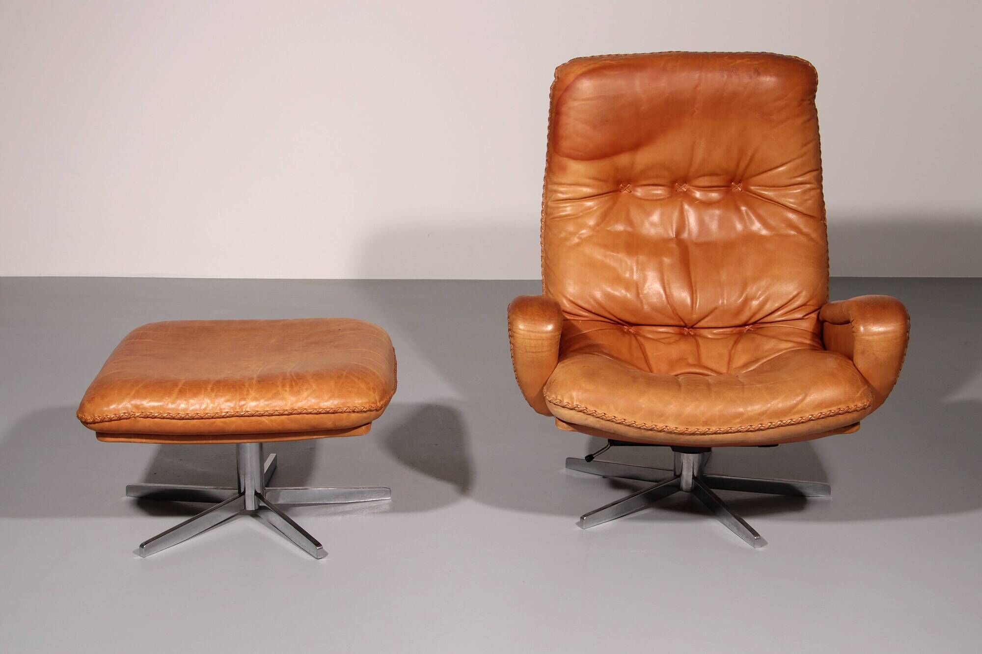 Vintage de Sede S 231 Leather armchair & ottoman, Switzerland 1960s