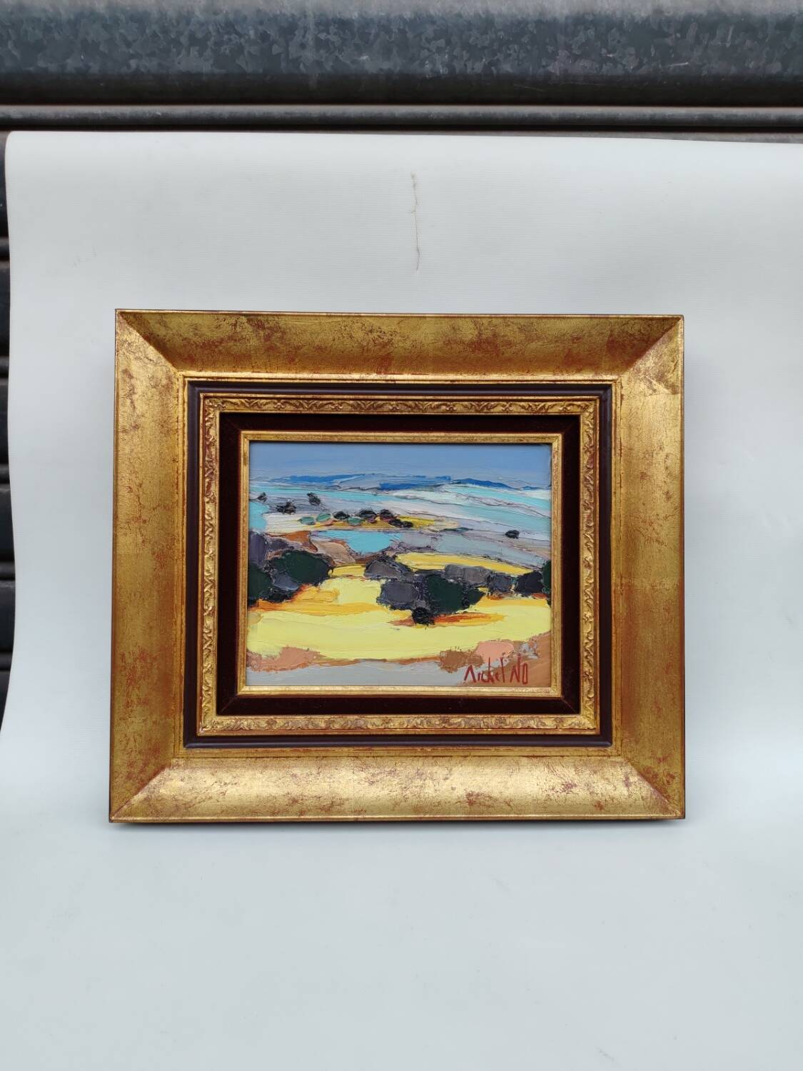 Oil on canvas by Michel No, 1980s.