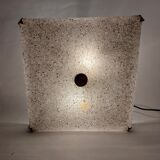 Square perspex ceiling lamp and gilded brass 1960.
