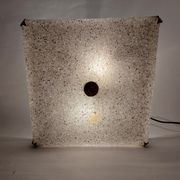 Suspension perspex carré et laiton doré 1960