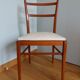 Scandinavian chair wood mahogany color and skai white