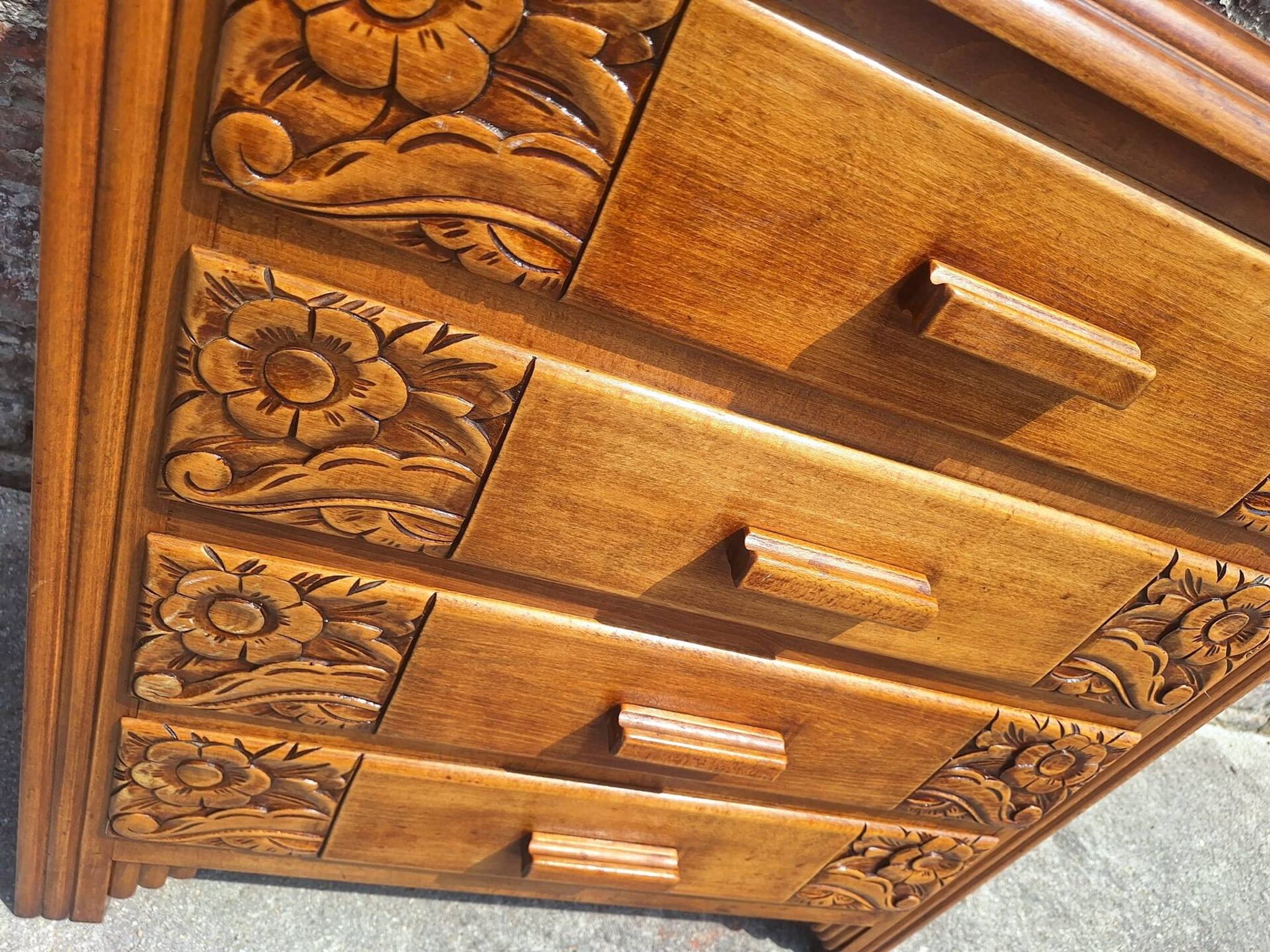 Art Deco chest of drawers, vintage antique furniture