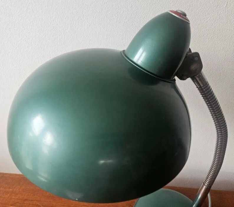 Very Rare Midcentury Industrial Table or Desk Lamp Helo Leuchten, Germany, 1950s