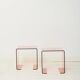 Pair of pink side tables, designed by Roche Bobois, 1970s.