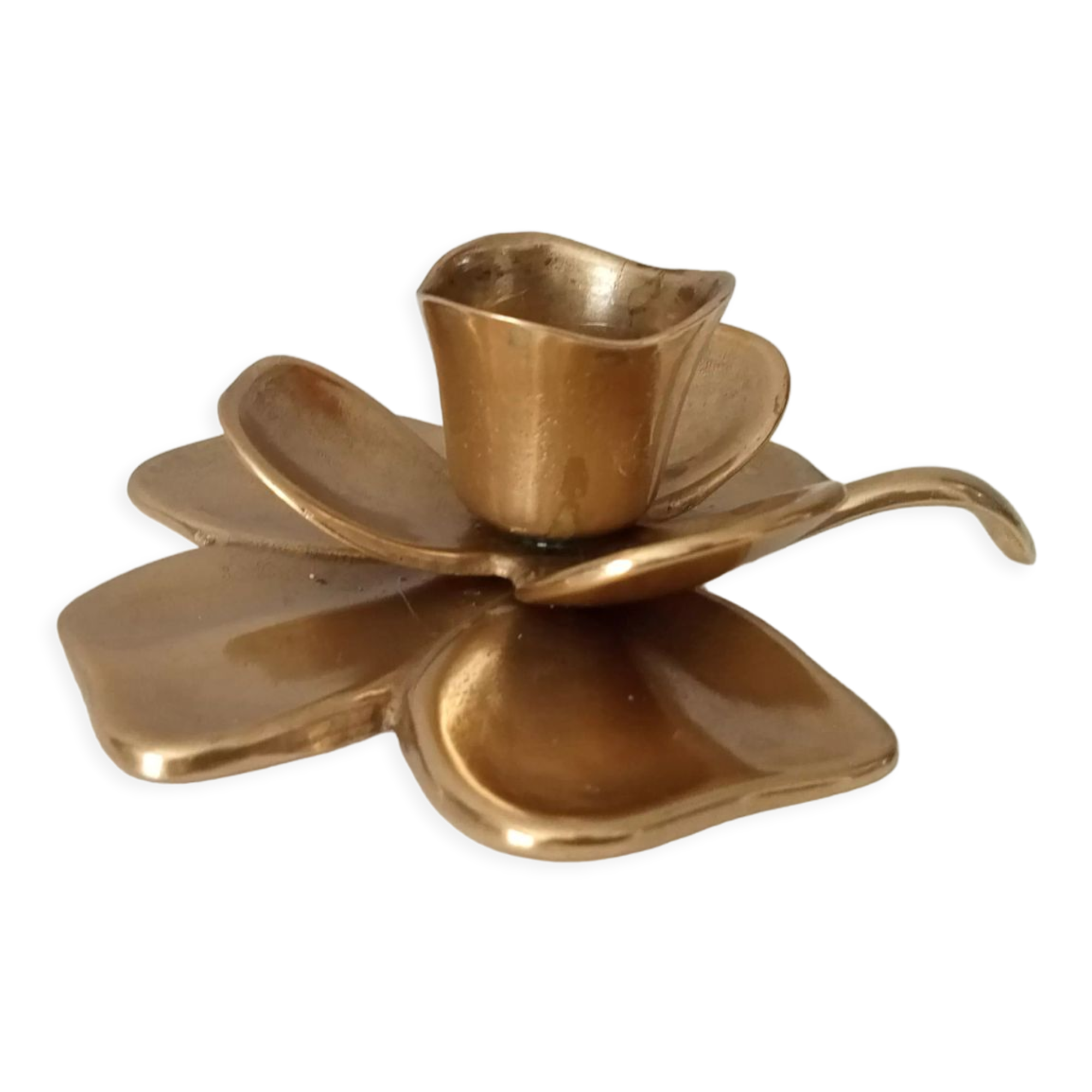 Vintage hand-to-hand flower candle holder 70s