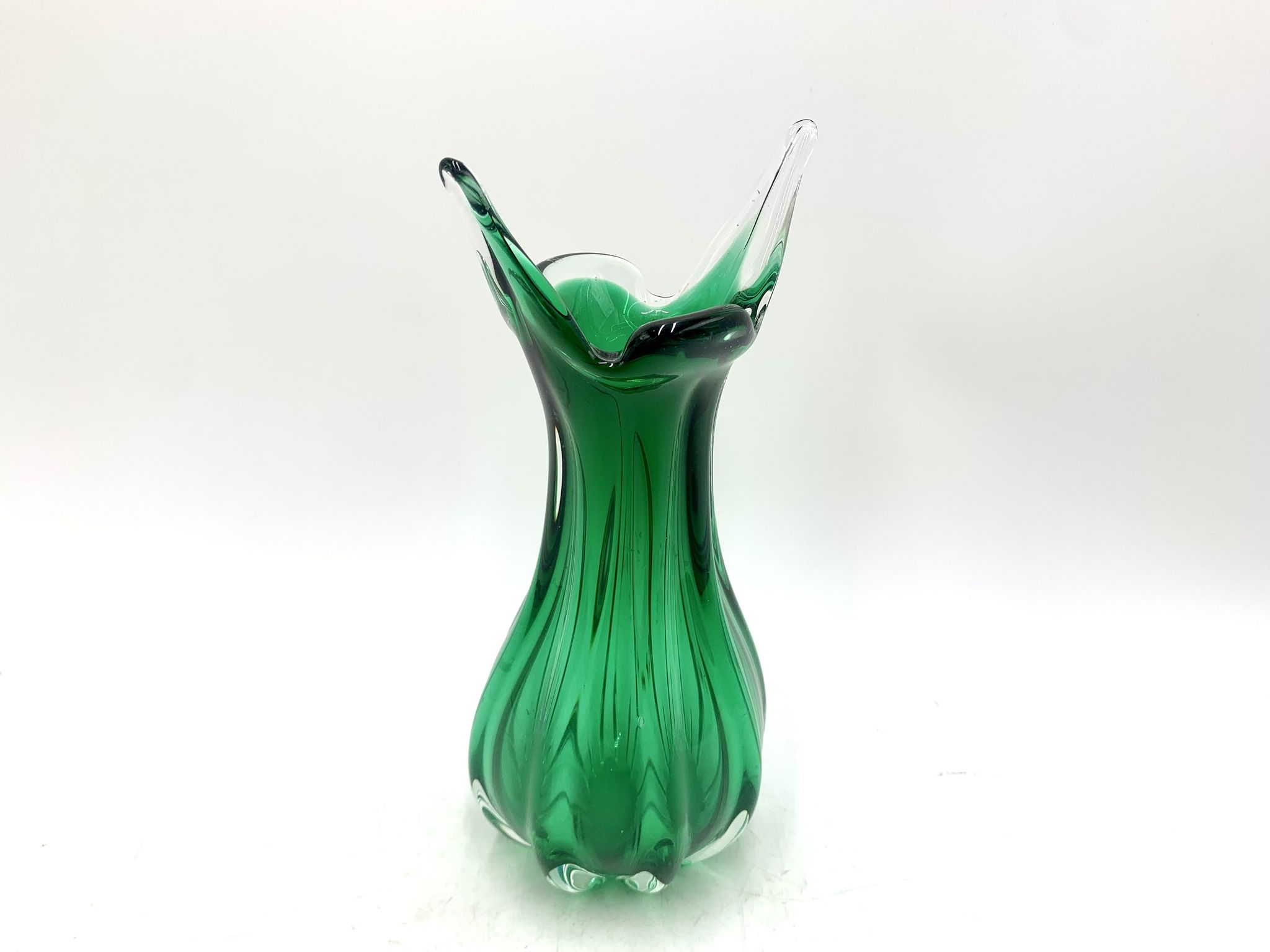 Vase vert Egermann, République tchèque, années 1970