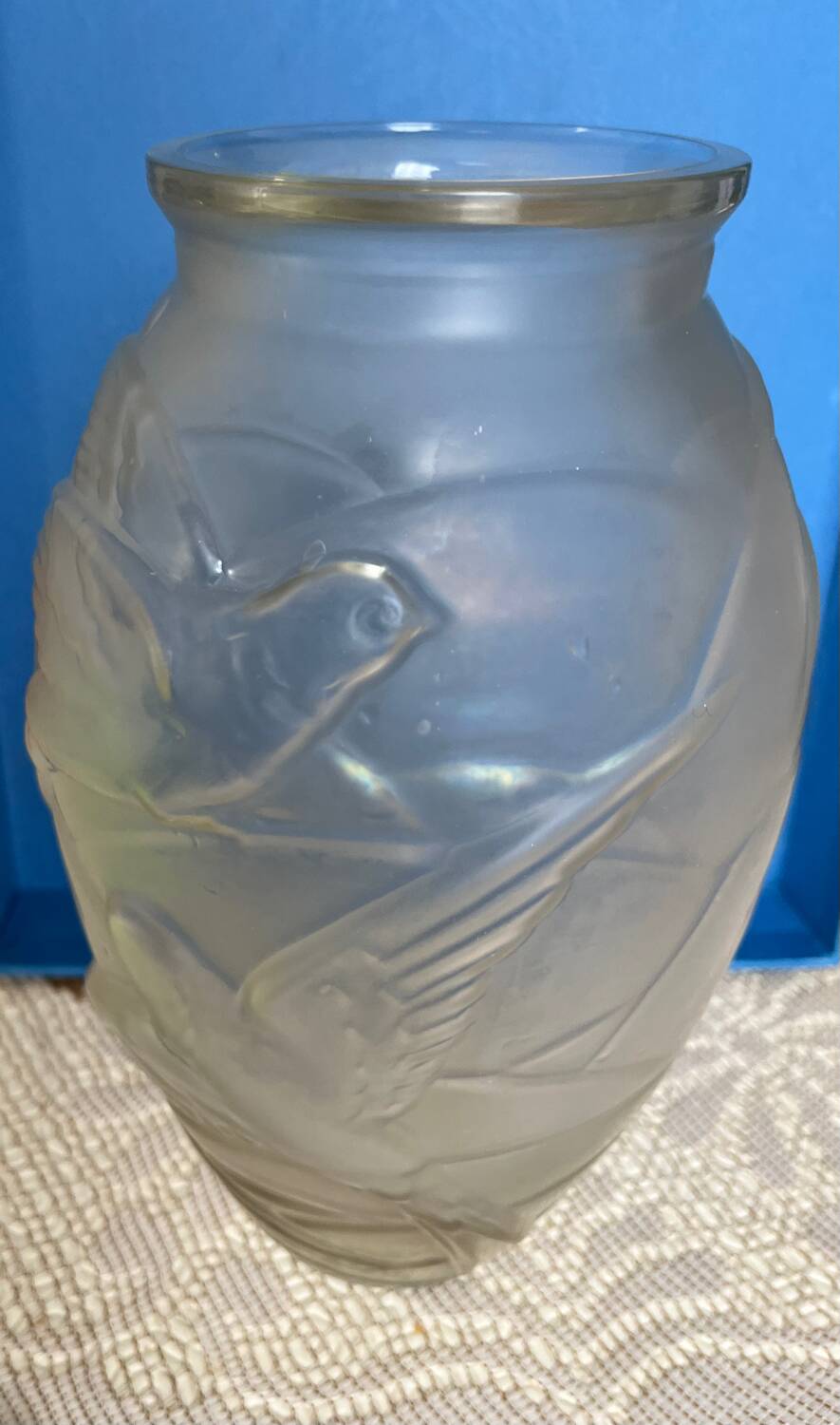Art Nouveau frosted glass vase