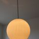 Large globe opaline suspension pleated circa 1950