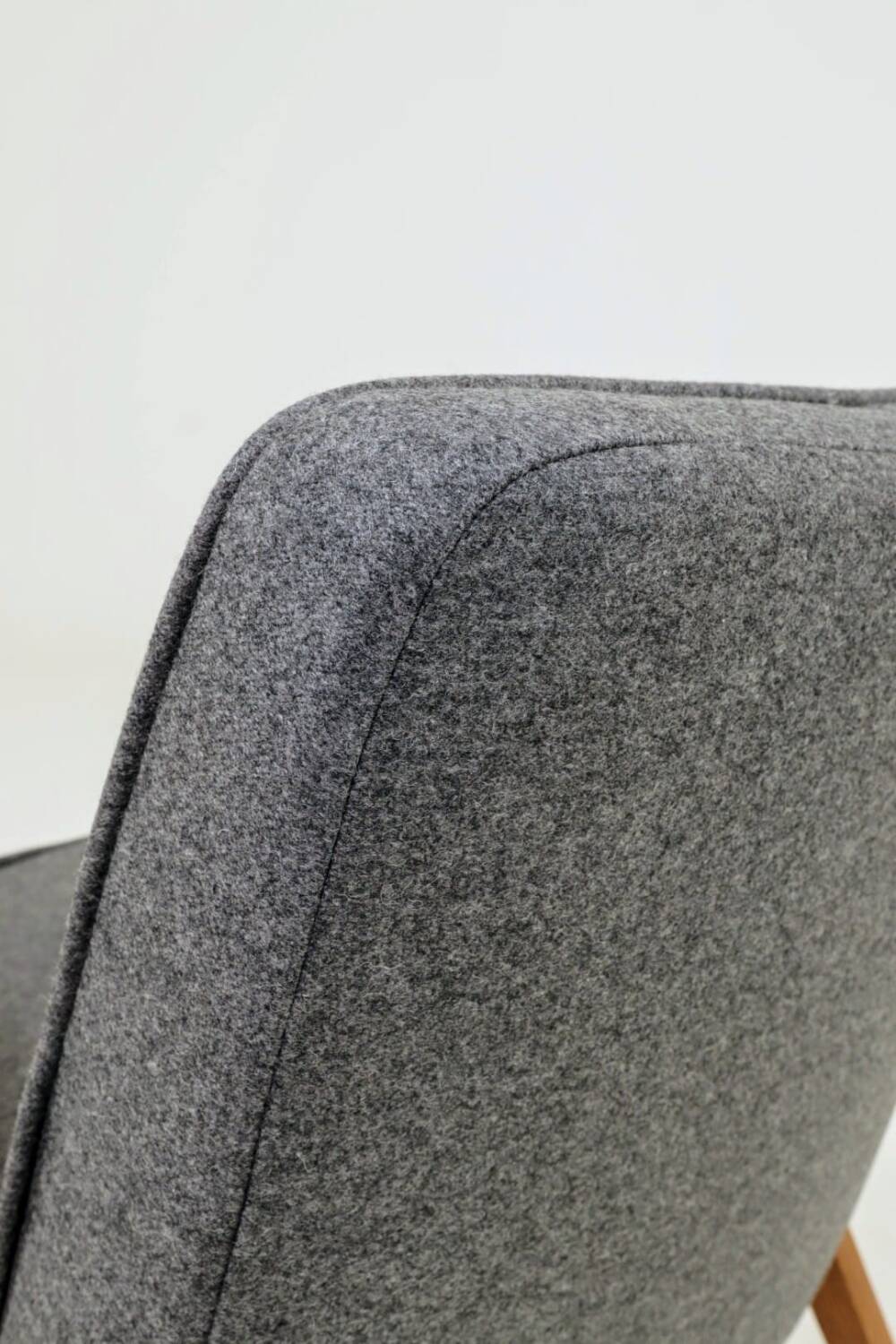 Vintage Lounge Chair Fully Refurbished, Graphite Wool Upholstery