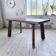 Brutalist oak table by De Puydt, Belgium 1970