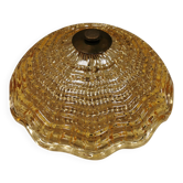 Vintage ceiling lamp in brass and golden/champagne crystal glass 1960s