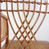 "Winter Garden" High back Wood and wicker chair