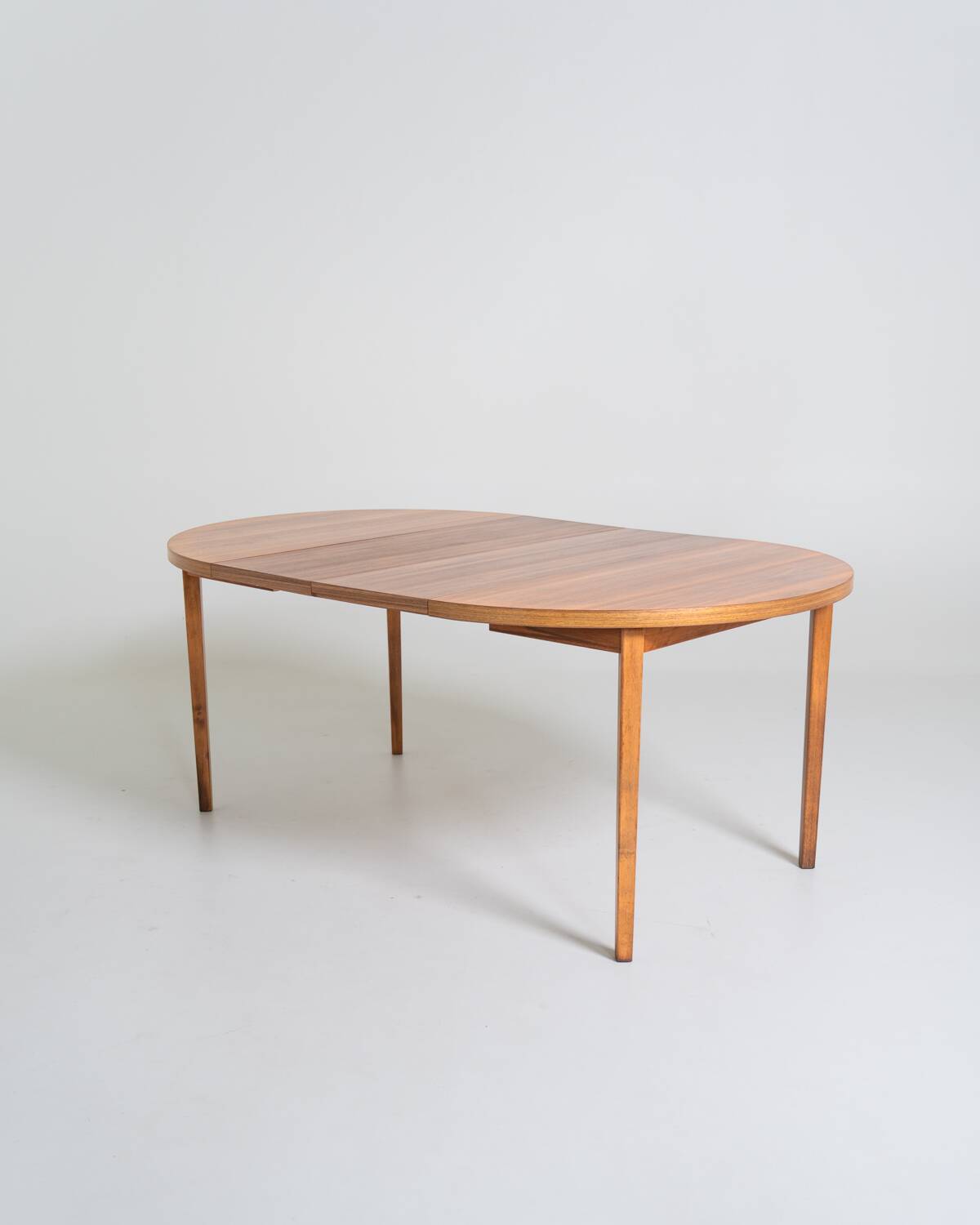 Round extendable walnut dining table, Sweden, 1960s