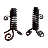 Two push candle holders with handle