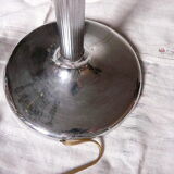 Lampe vintage chrome et globe tulipe verre Clichy
