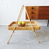 Plateau en bambou et rotin
