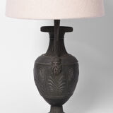 Lampe en fer noirci néoclassique, années 1920.