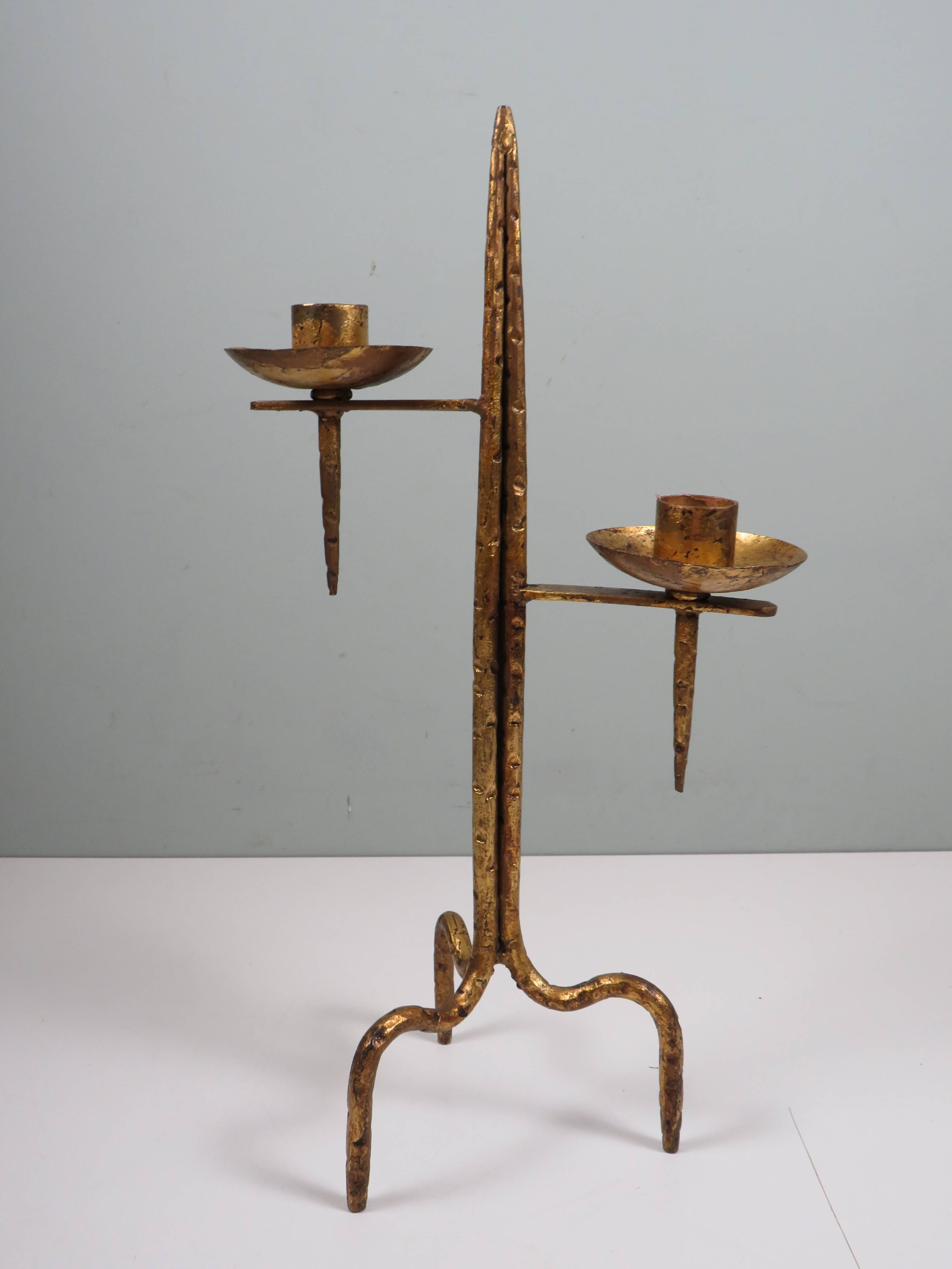 Grand vintage brutalist chandelier, Venetian style, sculptural metal.