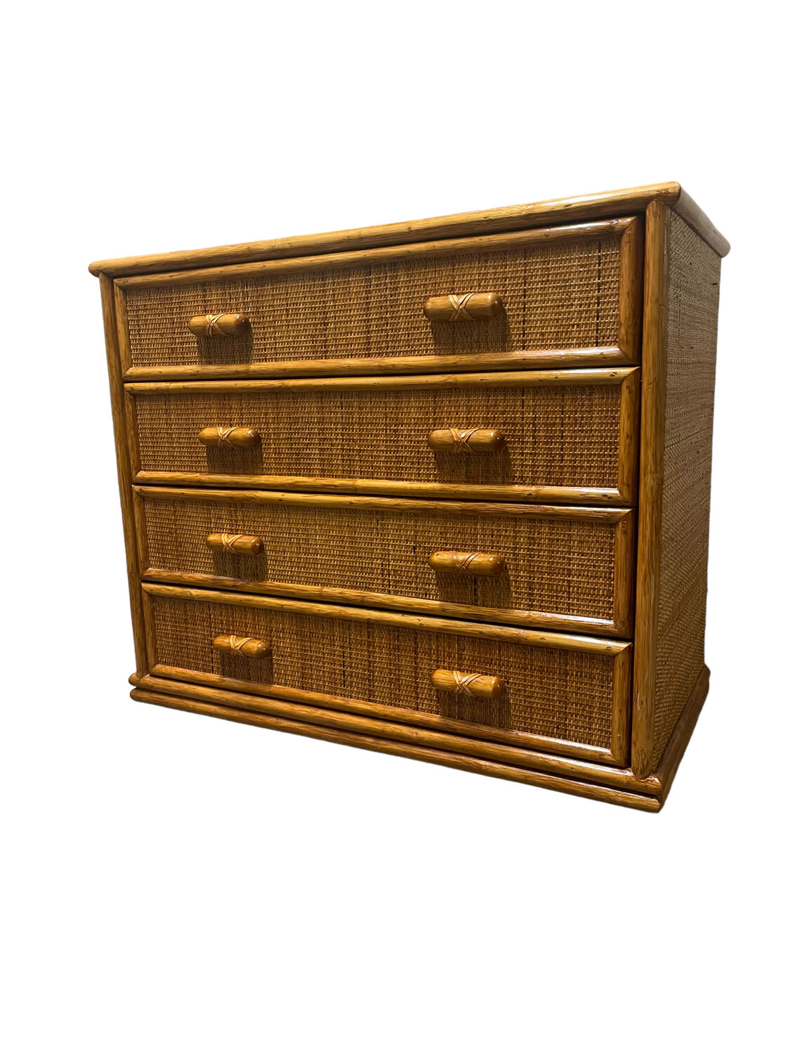 1970s rattan chest of drawers