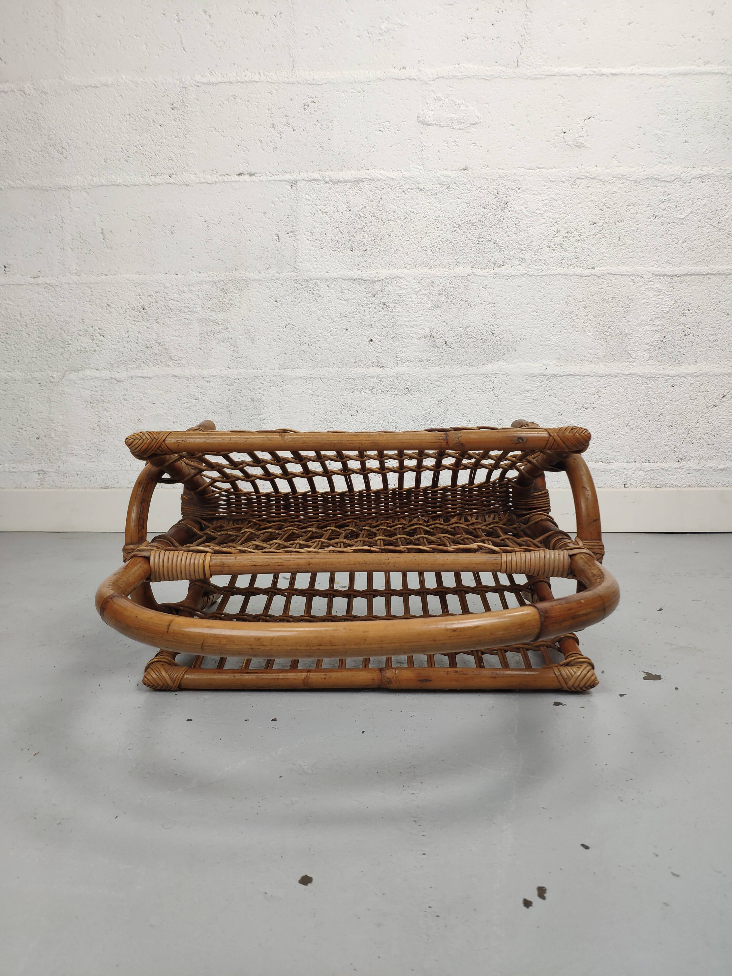 Vintage bamboo magazine holder