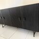 Buffet / black fluted wooden sideboard 170 x 80 cm