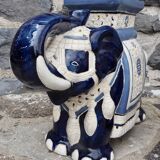 Pair of ceramic elephant side tables