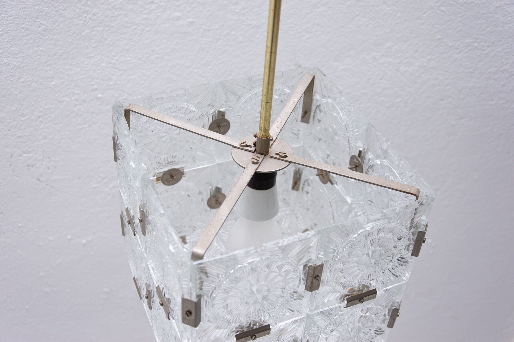 Glass Cube hanging for Kamenický Šenov, 1970s