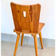 Vintage brutalist pine chairs