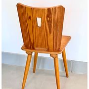 Vintage brutalist pine chairs