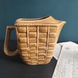 Rare French vintage rectangular Majolica pitcher