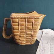 Rare French vintage rectangular Majolica pitcher