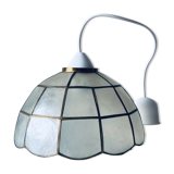 Vintage mother-of-pearl and brass pendant lamp