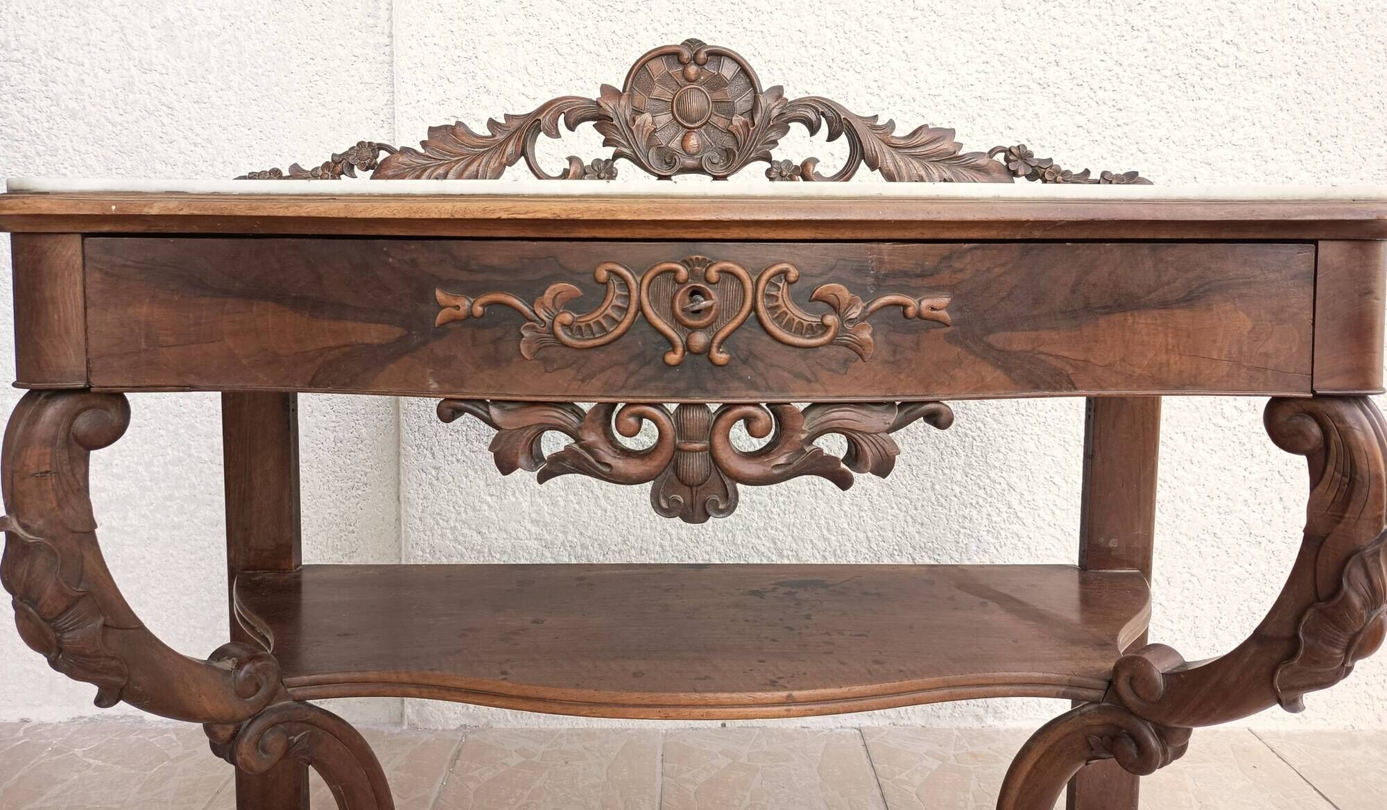 Console from the Napoleonic III era in walnut.