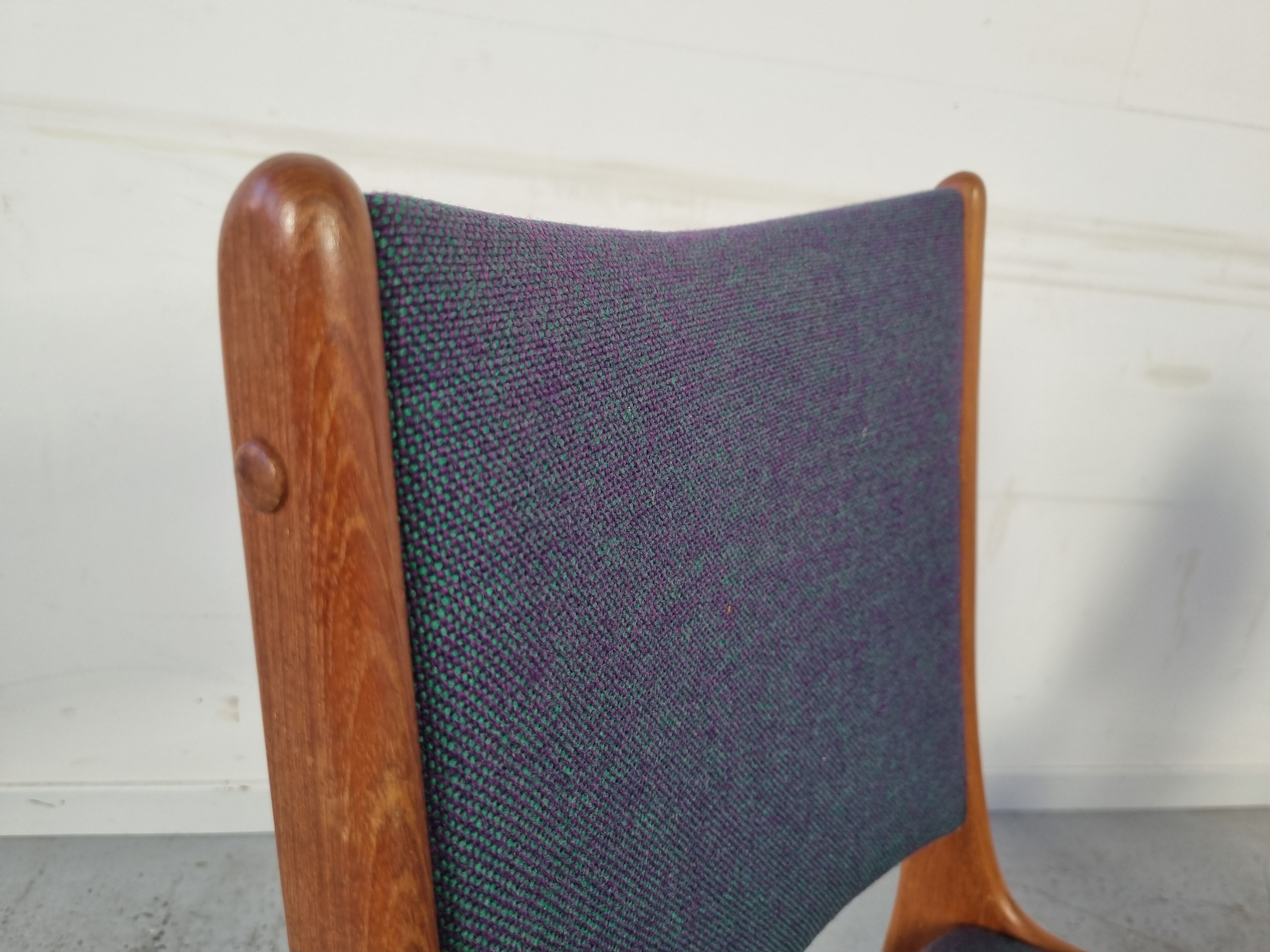 Pair of Scandinavian teak chairs by Johannes Andersen for Uldum, 60s