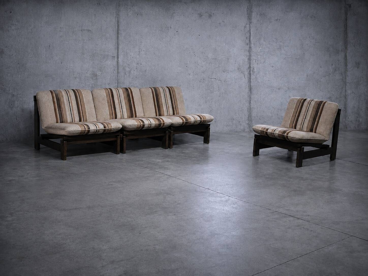 Set of 4 Vintage 1970 Modular Armchairs