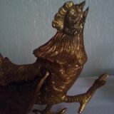 Pair of vintage heath roosters in brass year 70.