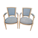 Paire de fauteuils Louis XVI en bois laqué vers 1900