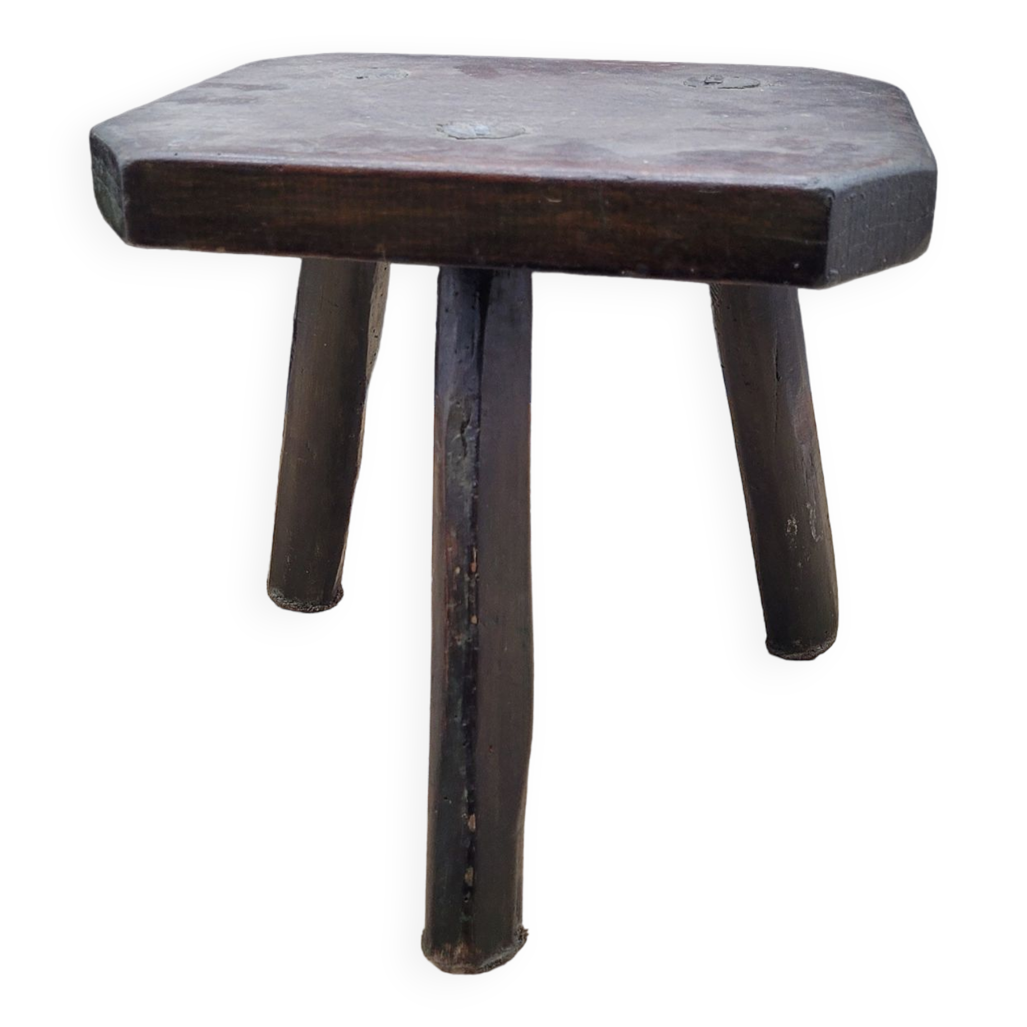 Dark octagon tripod stool