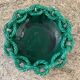 Large ceramic dish from Vallauris with green enamelled rope